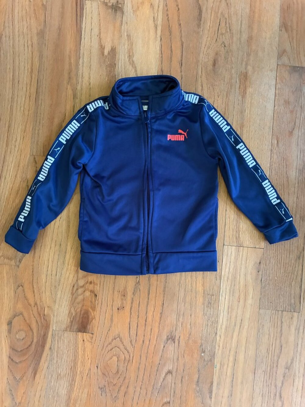 Puma Kids Navy Logo Tape Track Jacket Size 2T